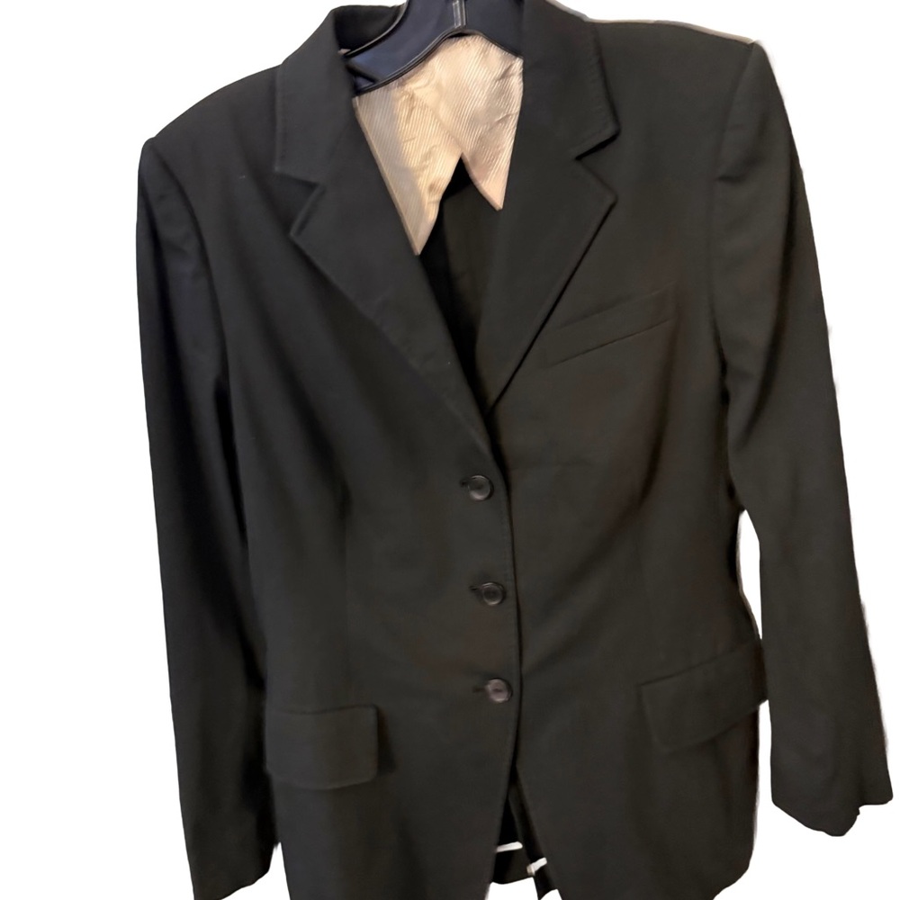 Peter Elliot Italy Women’s Twill Blazer Black 3 Button Close Sz US 8 EU 40